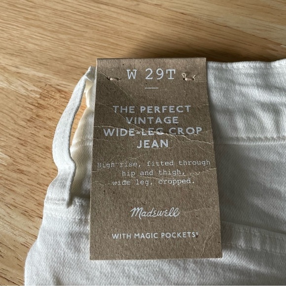 New! The Tall Perfect Vintage Wide-Leg Crop Jean in Tile White 18906 - Picture 12 of 16